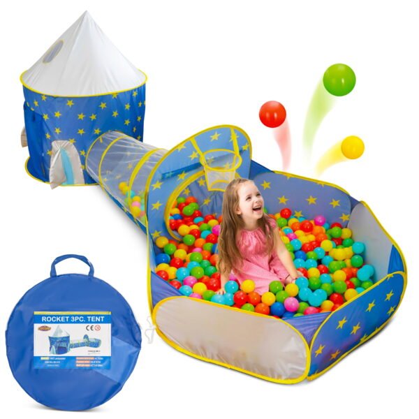 Tente de jeu en polyester Kiddzery Rocket Ball Pit,