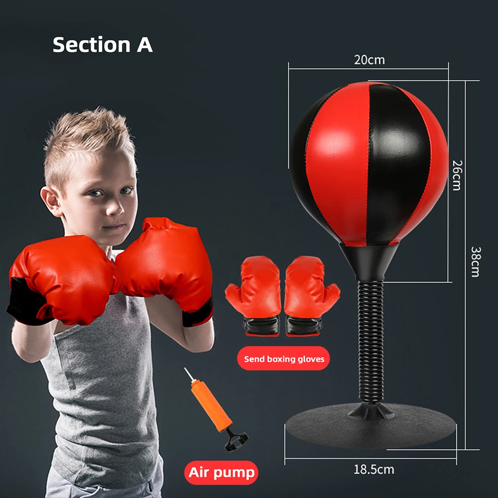 punching-balls sur pied, souvent vendus avec des gants, idéaux pour l'entraînement à domicile ou pour se défouler. – Image 3