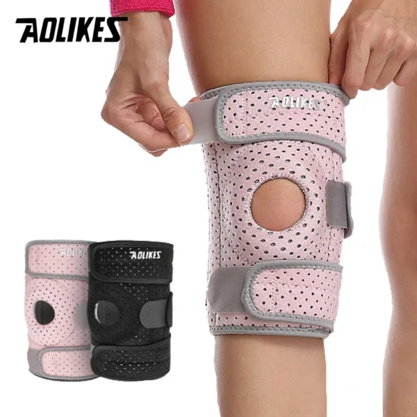 AOLIKES 1 pièces réglable soulager le Stress genouillère Sport antidérapant genou Protection Fitness cyclisme basket-ball genouillère bretelles